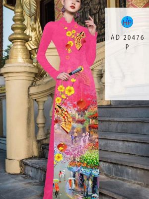 Vải Áo Dài Phong Cảnh Tết AD 20476 19